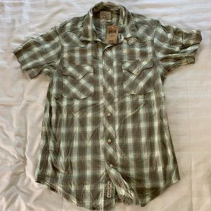 Lucky Brand Men’s Western Plaid Button Down Shirt